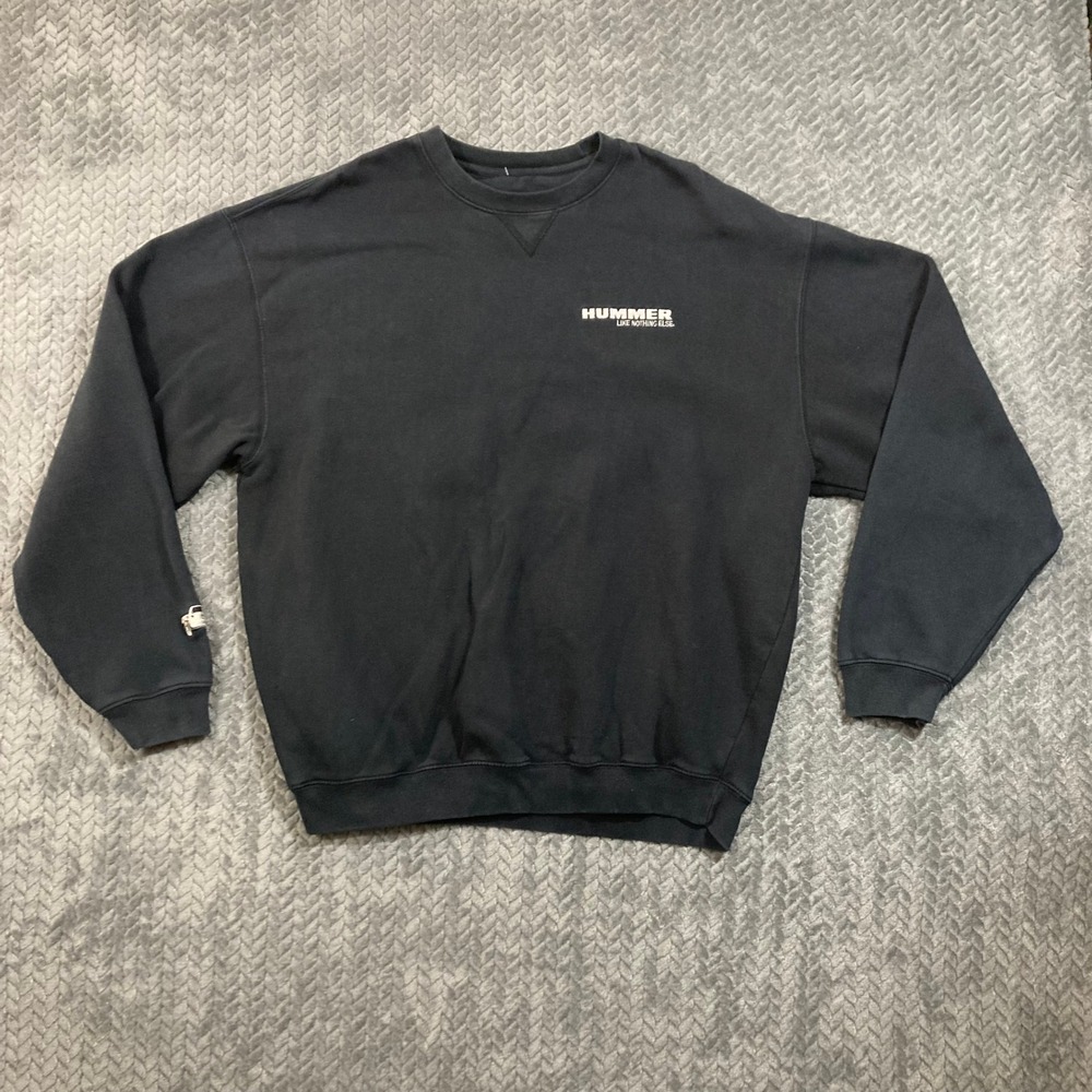 Gear For Sports Sweatshirt Mens L Big Cotton Hummer Black Faded